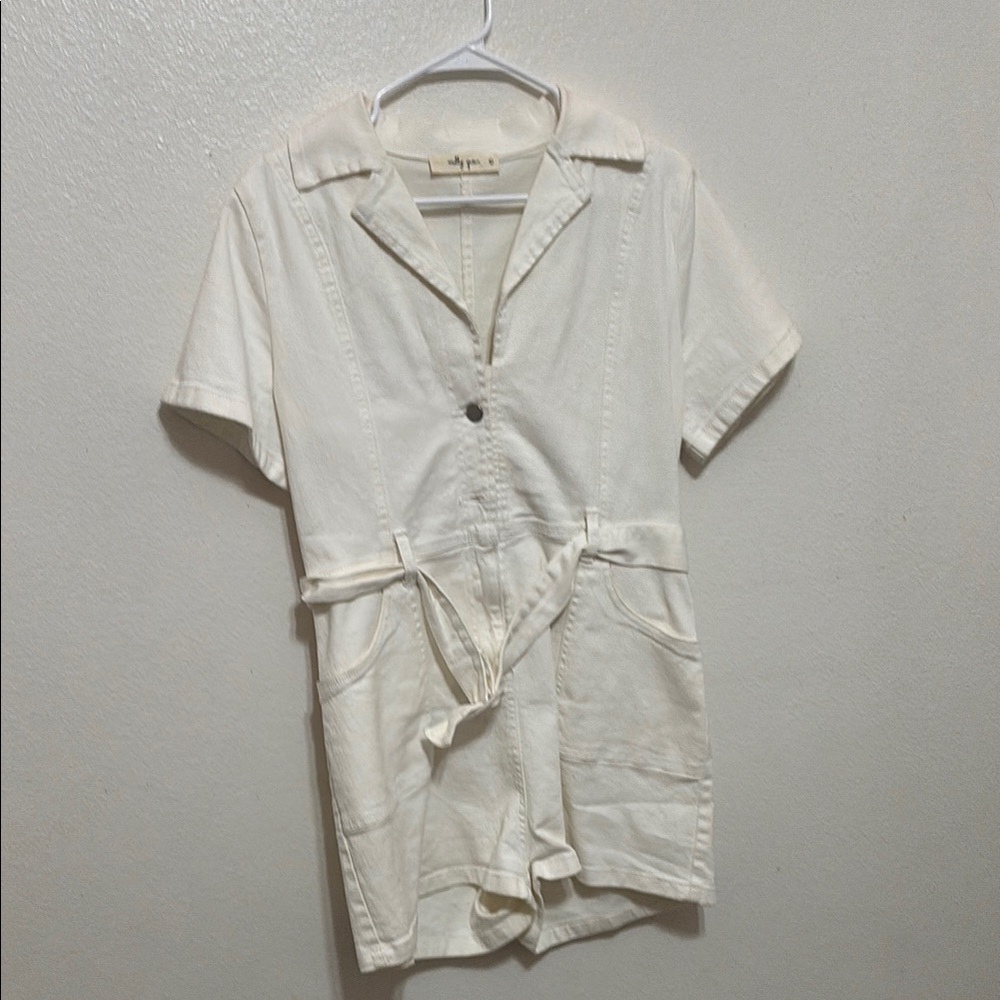 Stylish Cream Short Sleeve Jumpsuit